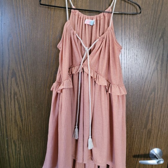 Free People Dresses & Skirts - Romantic Free People Beach Coral Tiered Ruffle Beach Dress Size XS